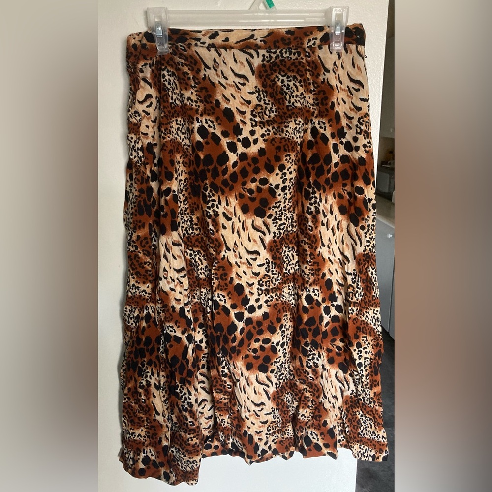 Vtg A-Look Leopard Print Women's Skirt Size XL